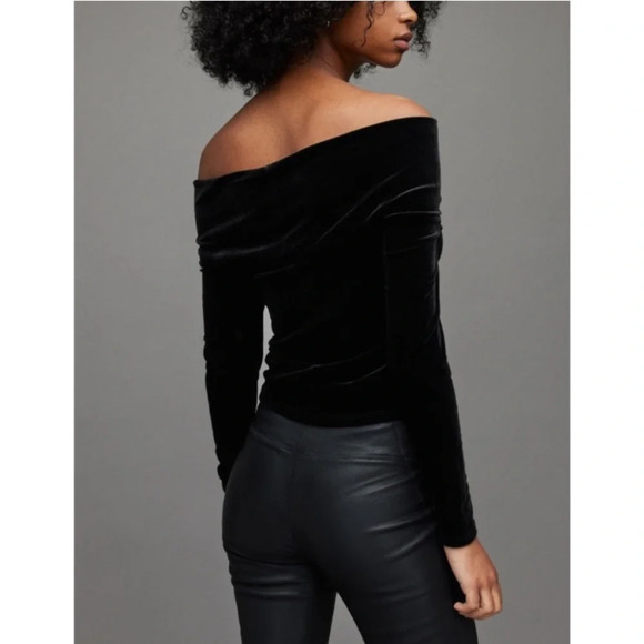 All Saints Delta Velvet Top - Picture 3 of 10